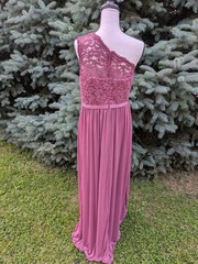DB Studio Celebrate One-Shoulder Lace Bodice Chiffon Bridesmaid Dress