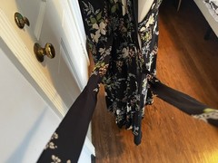 Reformation Susanna Long Sleeve Wrap Midi Dress Women&rsquo;s XS Black Multi Floral