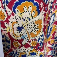 Patterned Dress Reddish Top Pattern Skirt 3/4 Sleeves NO BELT Size Small Floral