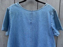 NWT CB CASUAL Jumper Dress (XL) Blue Denim Shift Pockets Pullover 48” Chest