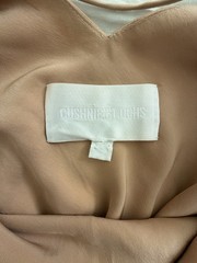Cushnie et Ochs 100% Silk Beige V-Neck Slip Midi Dress Size 4 Small MSRP ~$1595