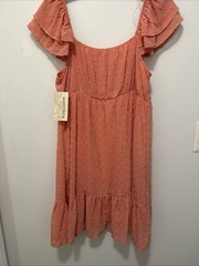 Rewind Junior Size XL Flutter Sleeve Clip Dot Dress