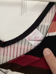 No Boundaries Striped Button Front Sleeveless Tank Dress L/G (11-13) Red Multi