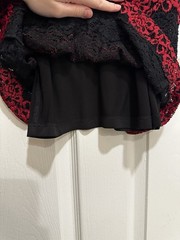 Dress The Population Women’s Bodycon Midi Dress XXS Black Red Lace V-Neck