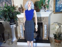 Victoria Beckham Blue/Gray/Brown Plaid Sheath Dress Size 0