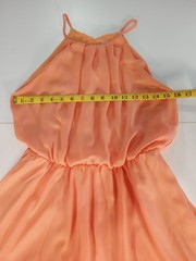 Alya Dress Size Medium Light Coral Color Sleeveless Short Halter A line