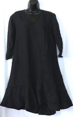 CYNTHIA ASHBY Charcoal Linen Slipon VNck Drs 40 In Chst 37.5 In Lng Sz XS EXC
