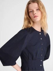 Madewell Sculptural-Sleeve Pleated Mini Dress classic navy Size 2 NWT