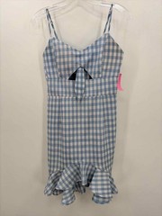 Pre-Owned Alythea Blue Size Small Gingham Short Sleeveless Dress