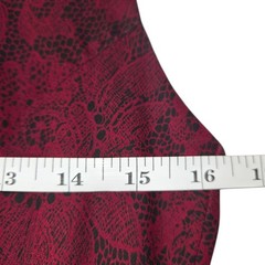 Positive Attitude Burgundy Black Floral Lace Maxi Dress Medium Vtg Gothic Vampy