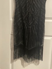 Babeyond M Black Beads Spangles & Fringe Flapper Look Dress 17 P2P 41 S2H