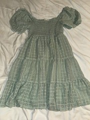 Pie In The Sky Green Ruffle Dress Size Medium