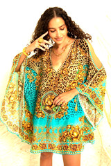 Beach tunic kaftan top leopard gold rose Turquoise cold shoulder summer Elegant
