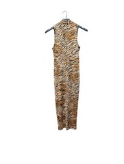 Rachel Roy Dress Large Animal Print Tiger Print Faux-Wrap Safari Bodycon $109