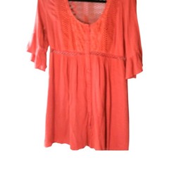 Miss Me Boho Mini Dress Lace Crochet Embroidered 3/4 Sleeve Women&rsquo;s S