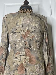 Datiani Rayon Chiffon Floral High Neck Long Sleeve Button Mermaid Long 10