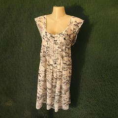 PJK Patterson J Kincaid Mini A-Line Dress Sz Small Sheer Chiffon Seaside Print