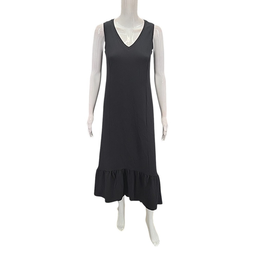 Isaac Mizrahi Live Womens Sleeveless V-Neck Trendy Dress XX-Small Size Black