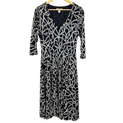 Coldwater Creek Dress Pullover Black White Size M Medium 10-12 Lined Stretch
