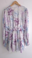 Chameleon Clothing Purple Blue Long Sleeve Mini Dress Beaded Sequin Sz 8 12 New