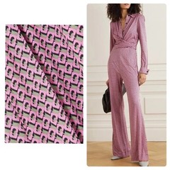 4 6 Diane von Furstenberg DVF Michele Pink Grey Chain Link Wrap Dress Jumpsuit