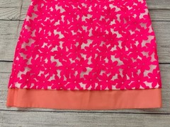 SAIL TO SABLE Womens Sz 6 Pink Embroidered Floral Daisy Short Sleeve Zip Dress