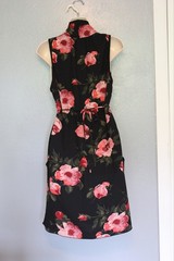 Wilfred Aritzia Sabine Black Floral Crepe Sleeveless Tie Back Dress Medium