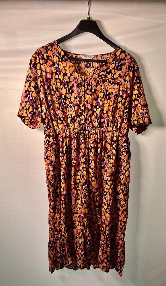 Ulla Popken/Studio Untold Leopard Print Dress Plus Size US 20/22 Multicolor