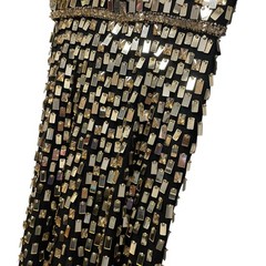 NWT Jenny Packham Black Mesh Gold Embellished Juliette Gown Womens Size 4