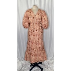 NWT!! Anthropologie HUTCH V-Neck Tiered Wrap Dress Geometric Blockprint Large