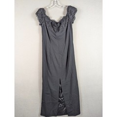 Vintage Datiani Maxi Dress Womens 14 Black Lace Lounge Sleeveless Whimsigoth USA