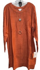 NWT Lularoe XL Solid Burnt Orange Lauren Sweater Dress STUNNING