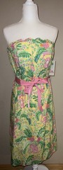 NWT Lilly Pulitzer Strapless Sienna Dress Scallop Lemon Sorbet Paradise Sz 10