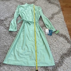 Vintage Schrader Sport New York Mint Green Shirt Dress Size 12 NWT