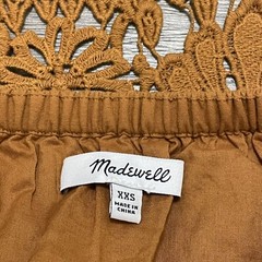 Madewell Eyelet Embriodered Cold Shoulder Dress Burnt Orange Cotton Size XXS