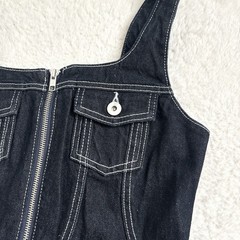 Ameri VINTAGE Japan BOLERO SET DENIM DRESS S Blue Denim Jacket Dress Set New