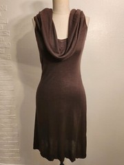 Vertigo Paris Brown Knit Sleeveless Cowl Neck Dress Size Xs