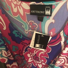 Antthony Original Floral Print Stretch Dress Size: LARGE – NEW – FREE SHIPPING