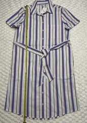 J.CREW Womens Striped Button-Front Shirt Dress Belted Pockets Cotton Size 2