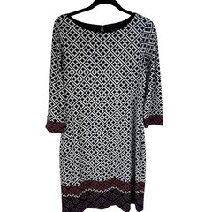 White House Black Market Geometric Multicolored Dress Size Med Classic Workwear
