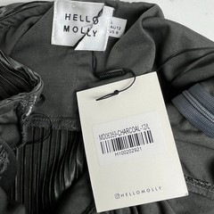 Hello Molly Silver Pleated Corset Mini Dress Metallic Y2K Babydoll Holiday Party