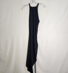 Missguided Womens Dress Black Size 6 Asymmetric Sleeveless Halter Side Flow