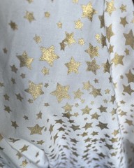 Emily McCarthy Starry Night Bow Tiered Midi Dress Sz S White Gold Celestial 1x