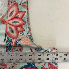 J. Jill Womens S Floral Border Print Sleeveless Knit Empire Waist Dress Coral