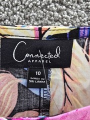 Connected Printed Extended-Shoulder Midi Dress Women&rsquo;s 10US Black Multi Pullover