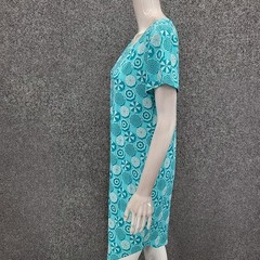 AnyBody Womens Trendy Summer Everyday Lush Jersey Printed Dress Small Size Teal