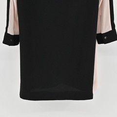 BCBGMaxazria Colorblock Shift Dress Womens Sz XS Black Blush Pink Office Capsule