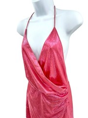 NWT Superdown Missie Wrap Front Mini Dress M Pink Metallic Party Date Night Out