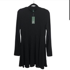 Wild Fable Juniors Lightweight Semi-Sheer Black Slight Metallic Shimmer Dress XL