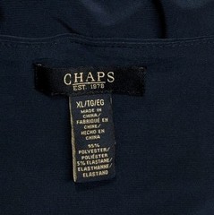 Chaps Liquid Knit Sheath Long Sleeve Dress XL Blue Stretch Professional Classic